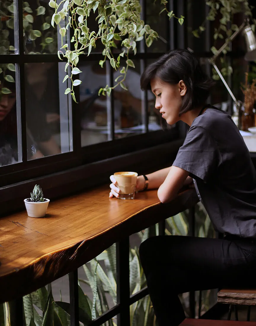 Woman in cafe