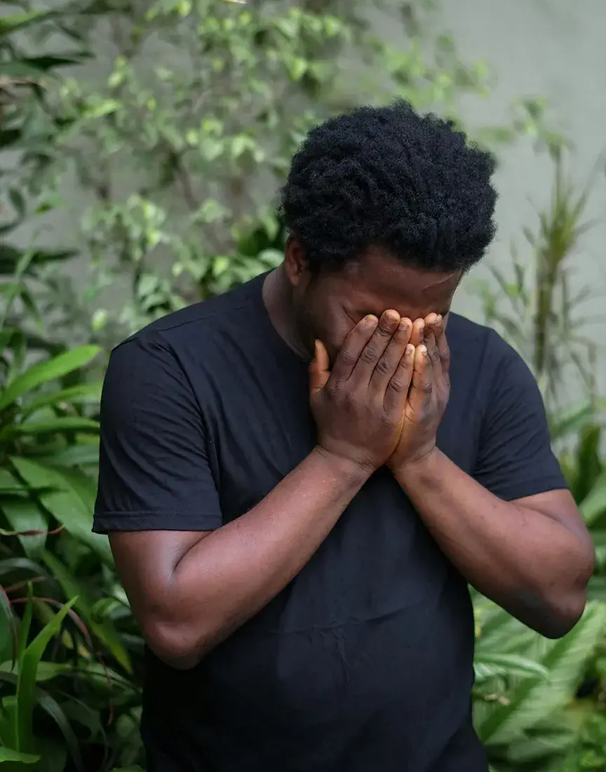 Universal Human Experience Young man struggling with anxiety
